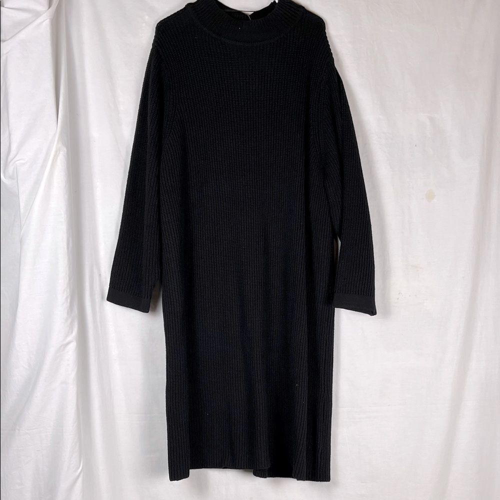 NWT Torrid Black Knit Cotton Blend Long Sleeve Dress